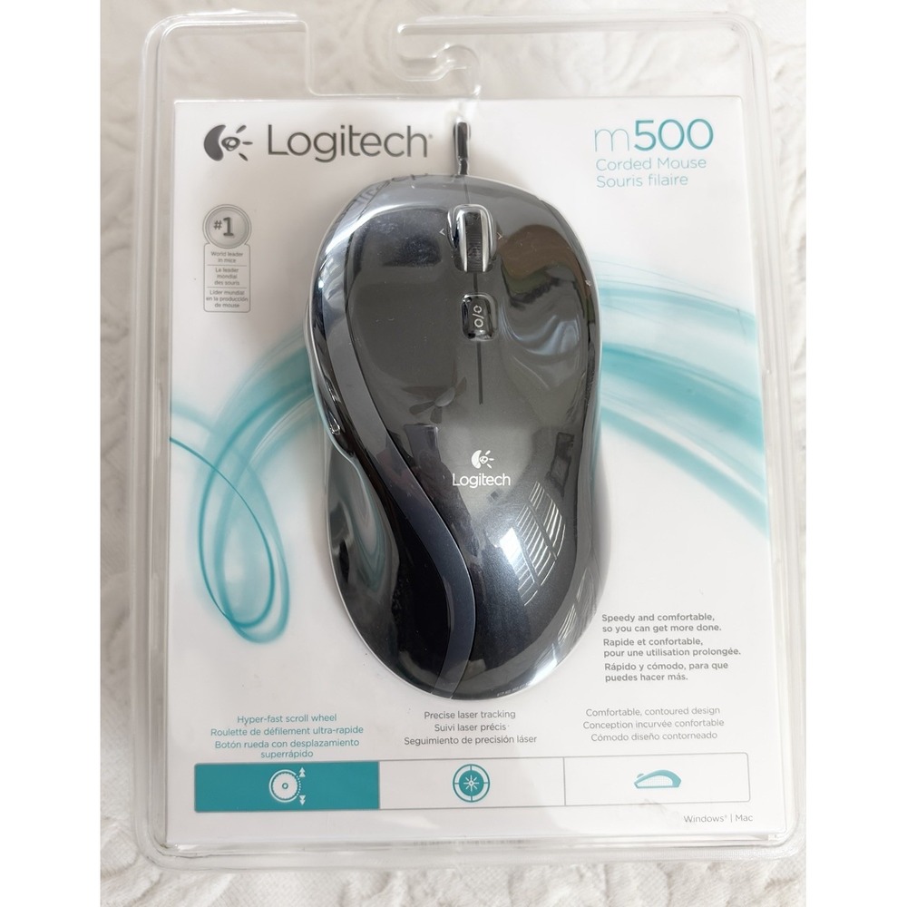 Logitech M500 Corded Mouse 2015 Model - SEALED